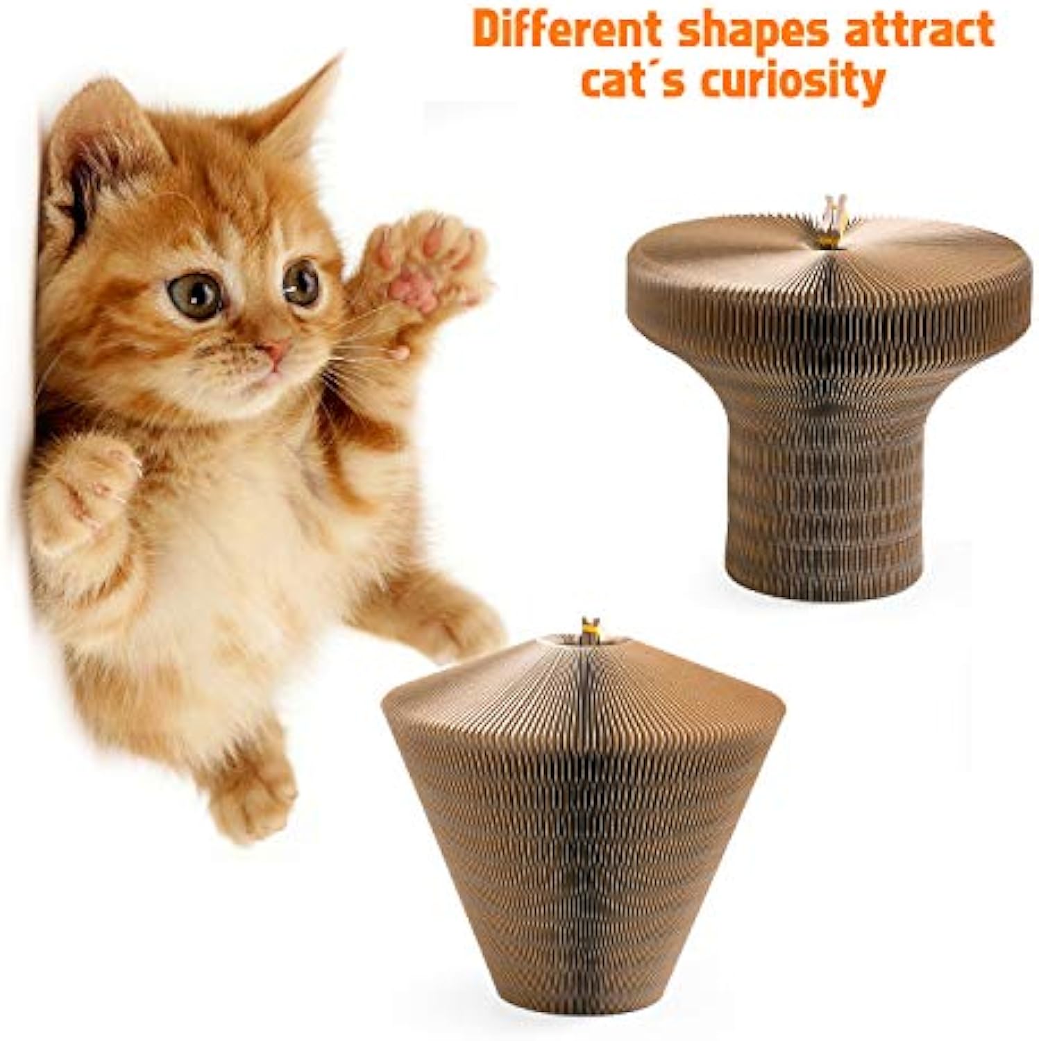 Collapsible Round Cat Scratcher Lounge Bed Indoor Pet