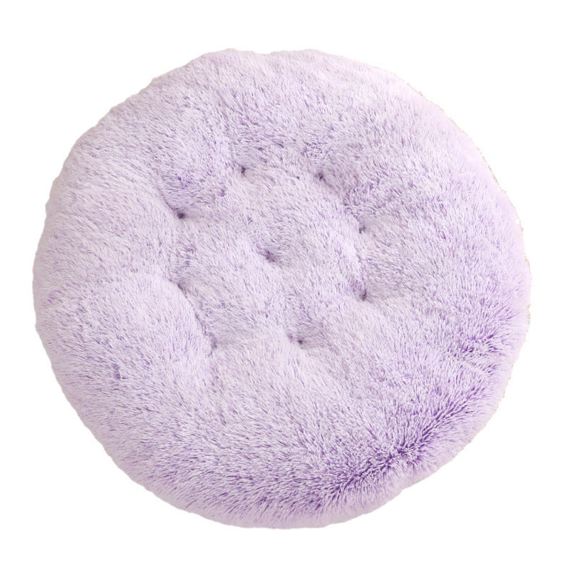 Round Plush Pet Bed Warm Sleep Mat