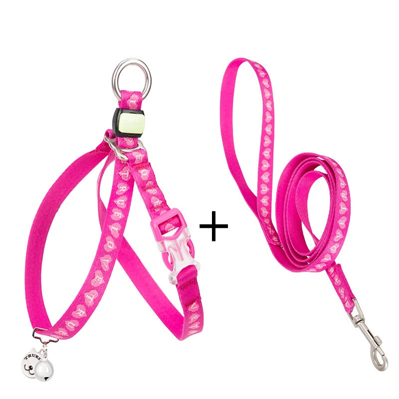 Adjustable Pet Harness Vest With Bell And Leash