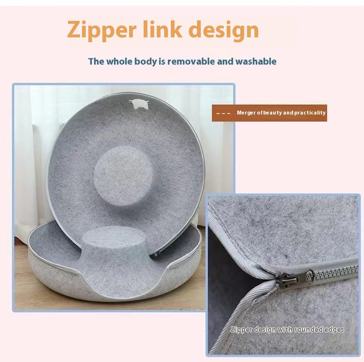 Comfortable Round Plush Pet Tunnel Bed