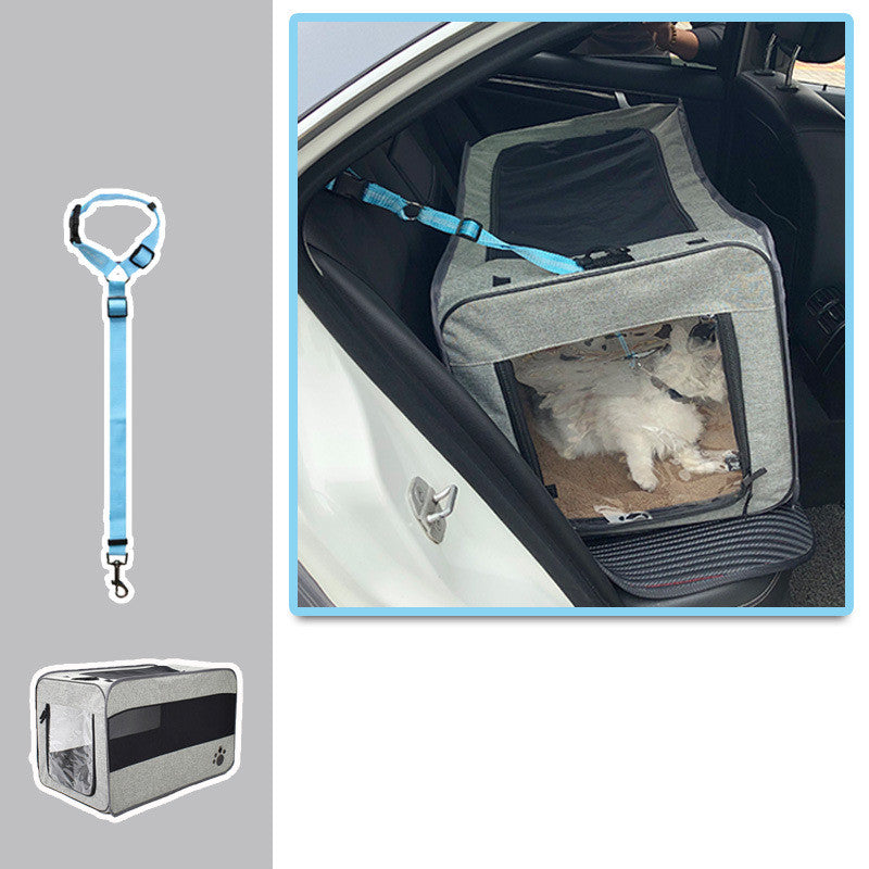 Portable Folding Pet Carrier Bag With Safety Zippers