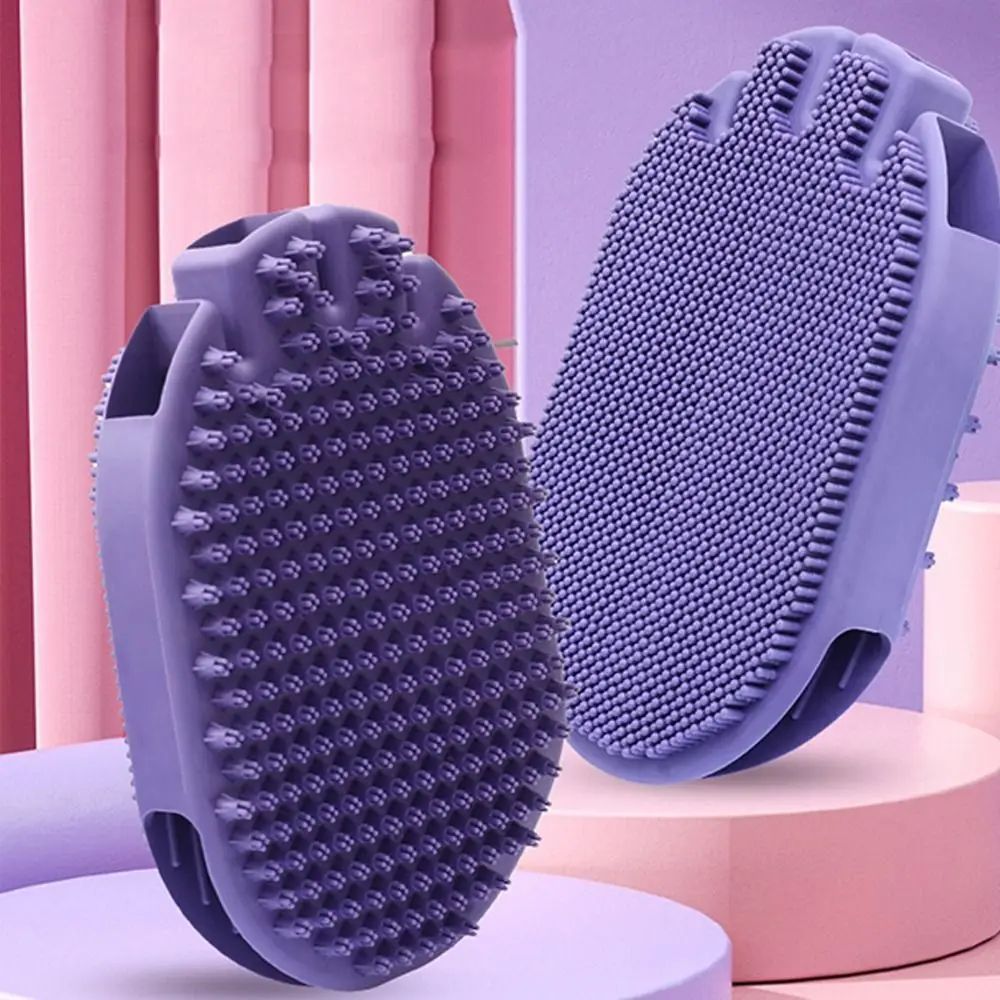 Dual-Sided Soft Bristle Pet Grooming And Massage Brush