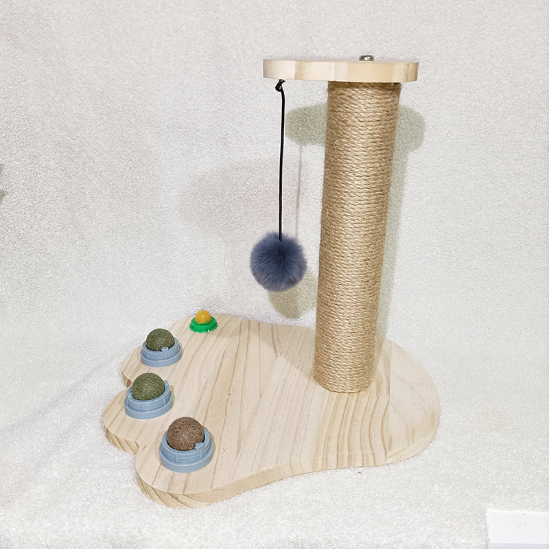Solid Wood Pet Cat Turntable Bite-Resistant Toy