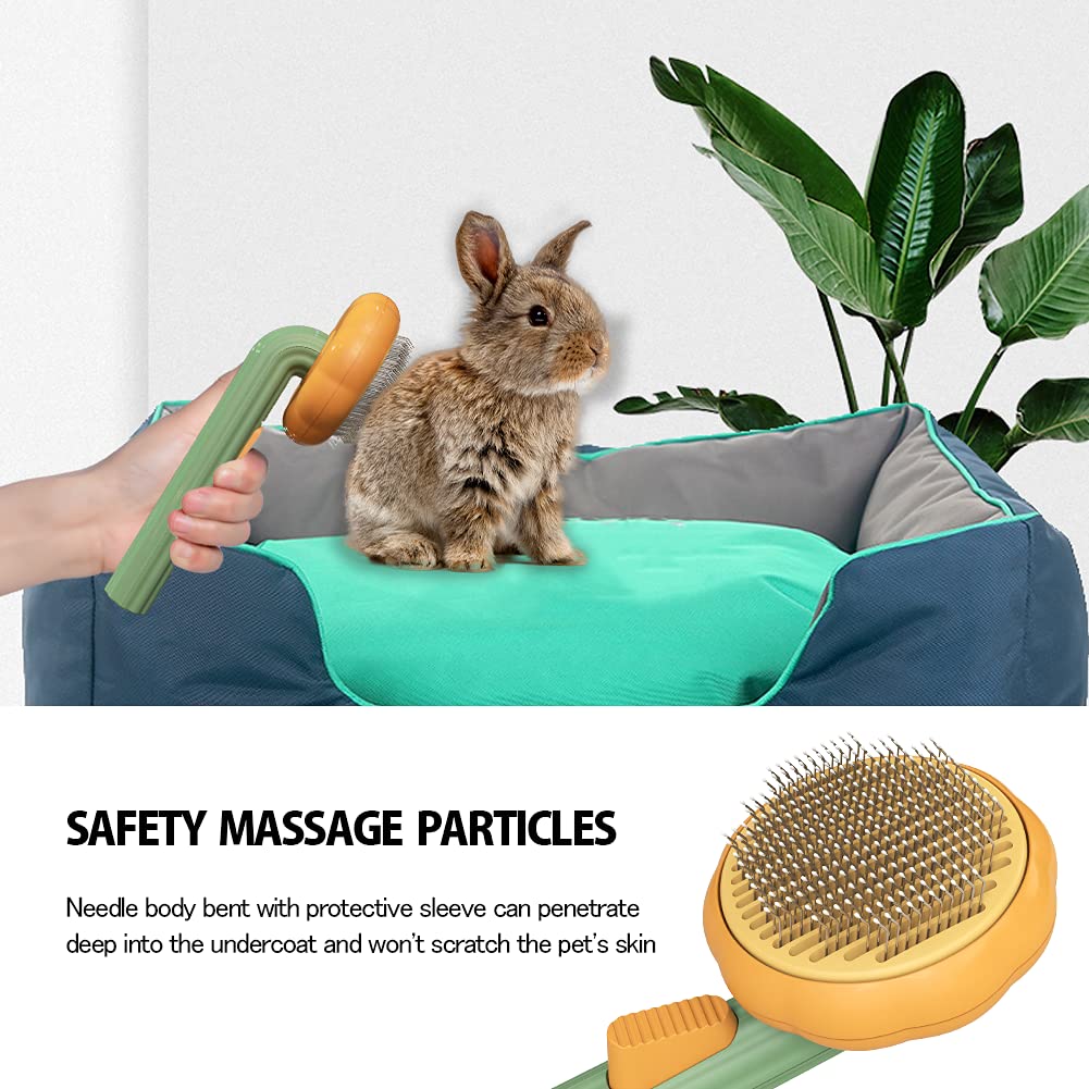Self-Cleaning Pumpkin Pet Slicker Brush For Hair Removal