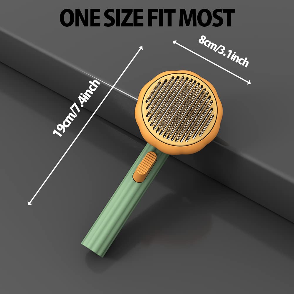 Self-Cleaning Pumpkin Pet Slicker Brush For Hair Removal