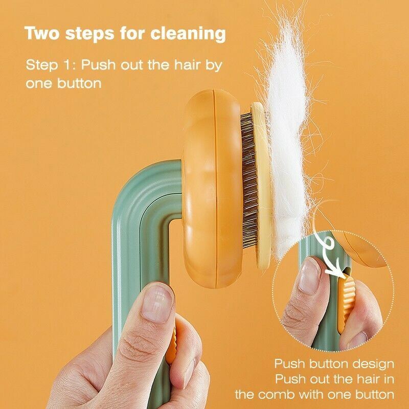 Self-Cleaning Pumpkin Pet Slicker Brush For Hair Removal