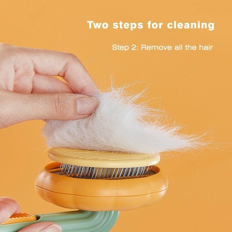 Self-Cleaning Pumpkin Pet Slicker Brush For Hair Removal
