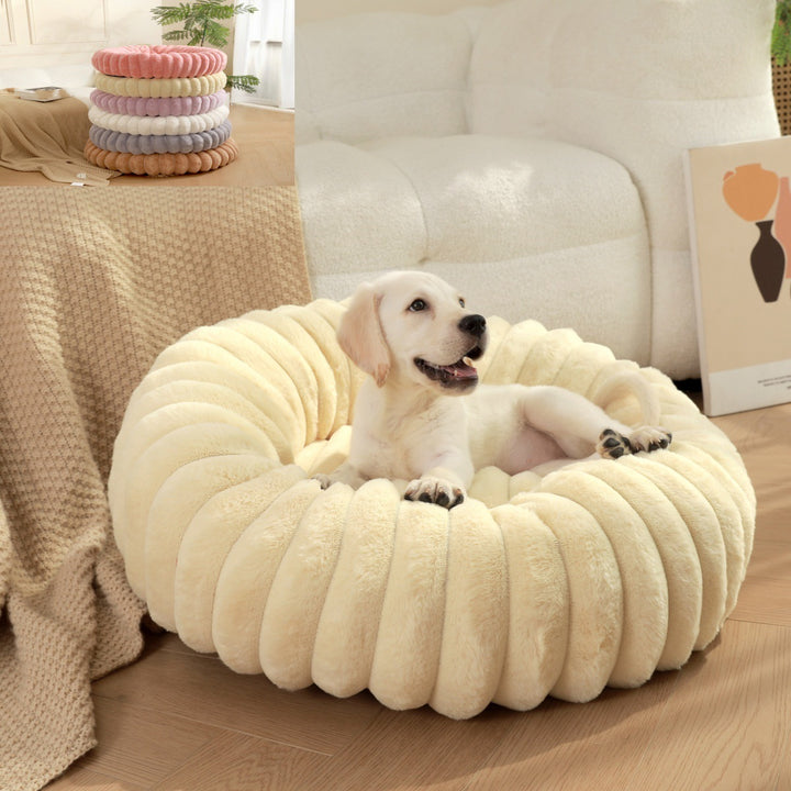 Plush Round Pet Nest Warm Winter Bed