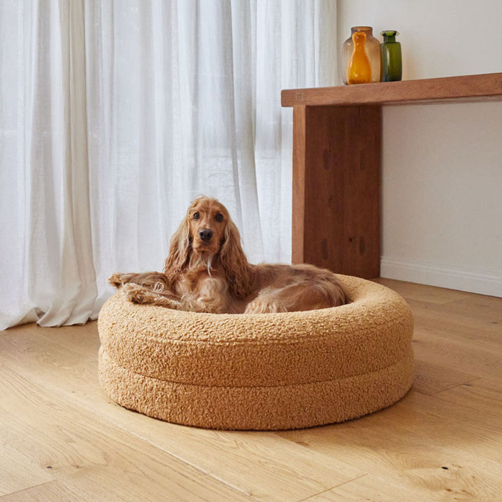 Solid Color Round Plush Pet Nest Comfortable Bed