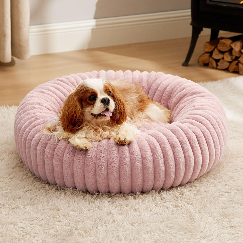 High-Grammage Plush Pet Bed Warm Soft Round Cushion Mat