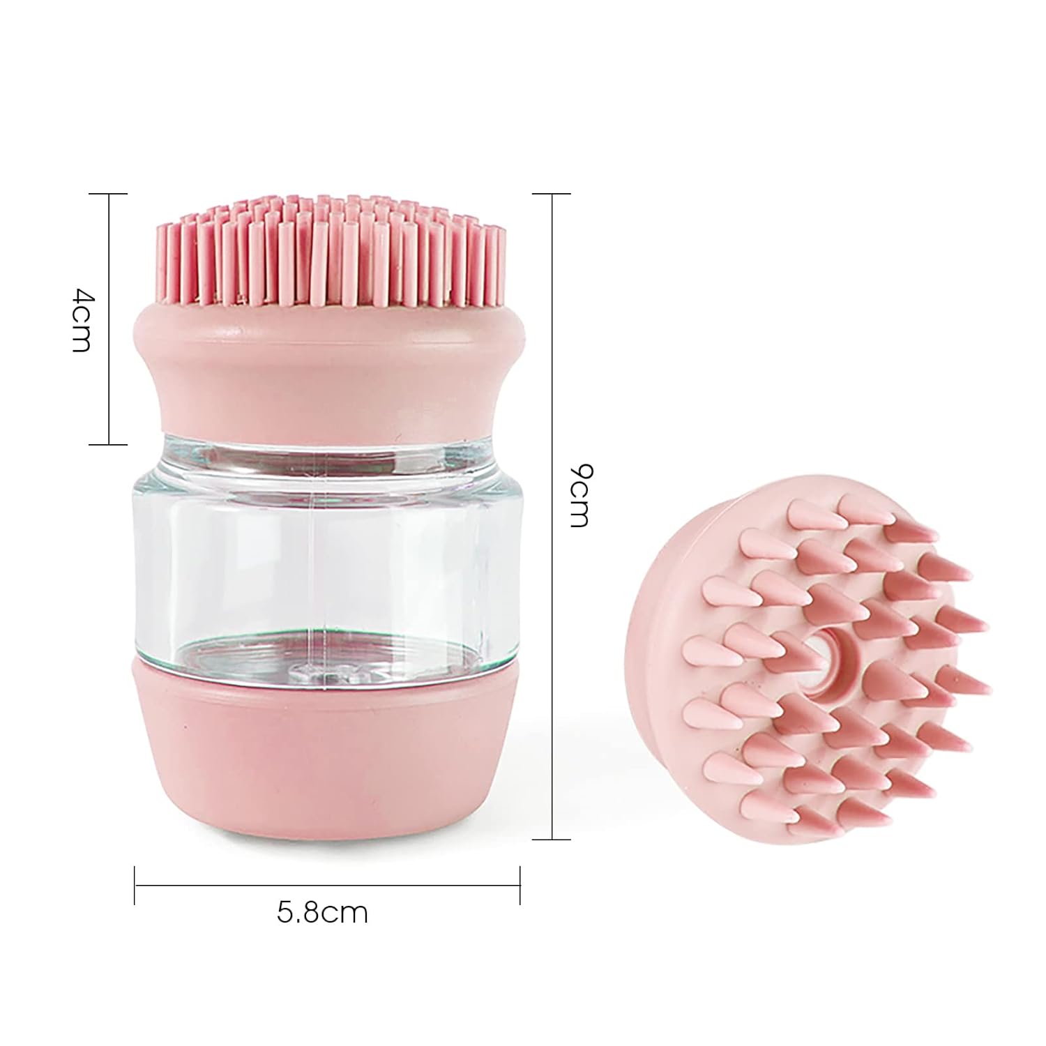 Pet Bath Grooming Brush With Dual Silicone Massage Heads