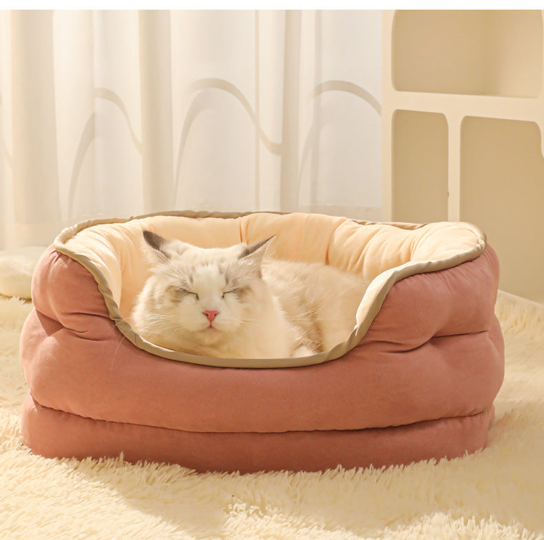 Plush Pet Sofa Bed Thickened Warm Washable Mattress