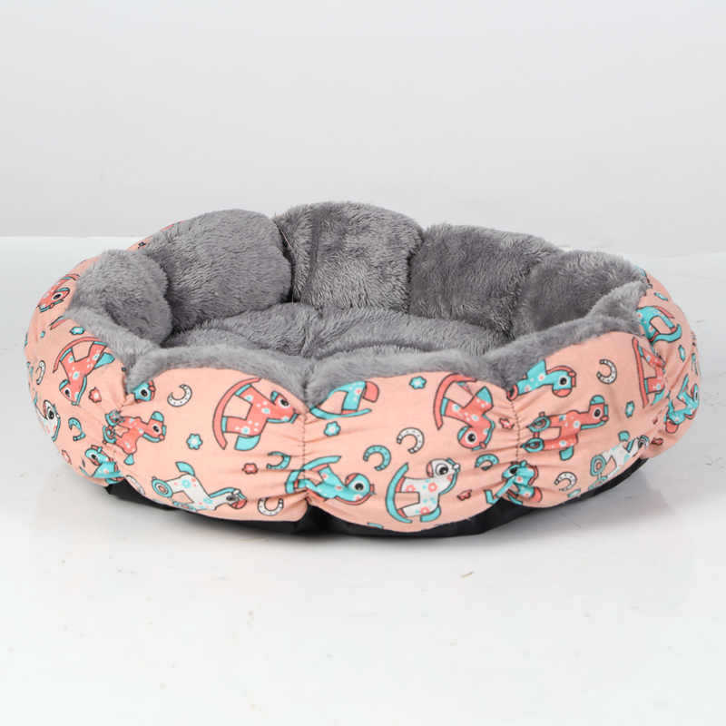 Calming Donut Plush Pet Bed Round Fluffy