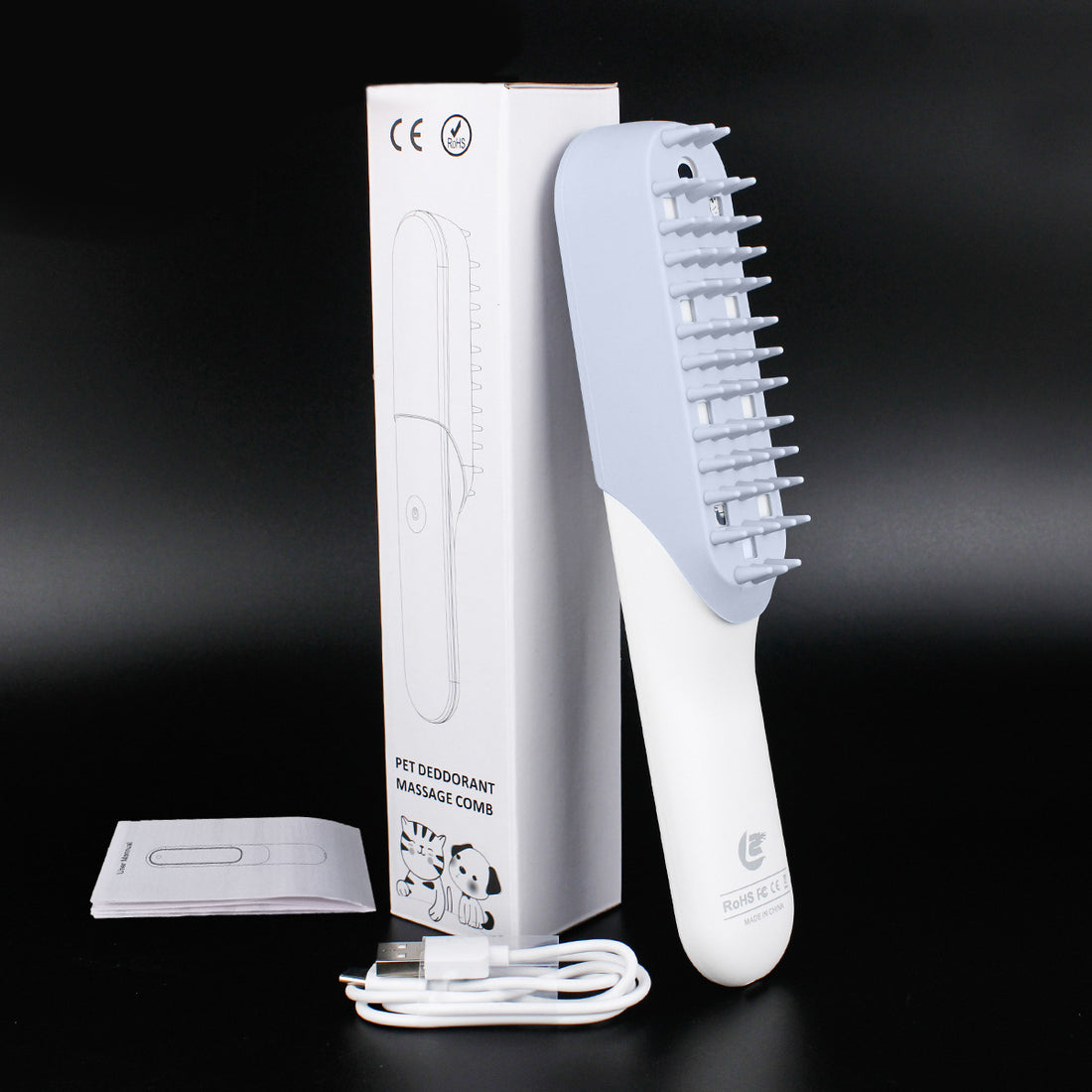 Silicone Pet Grooming Brush With Massage And Hair Removal