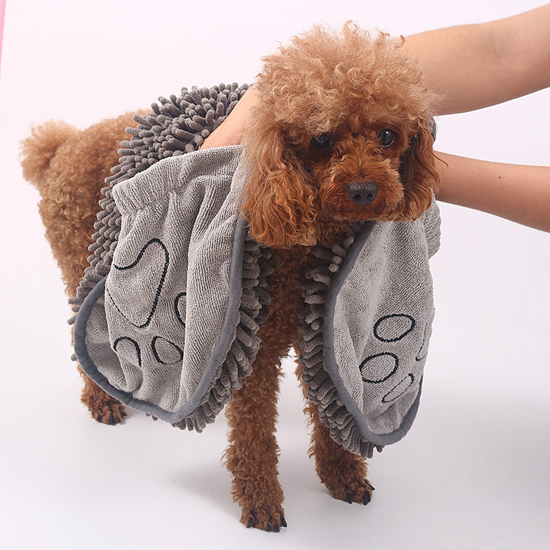 Chenille Pet Bath Towel Soft Absorbent Quick-Dry