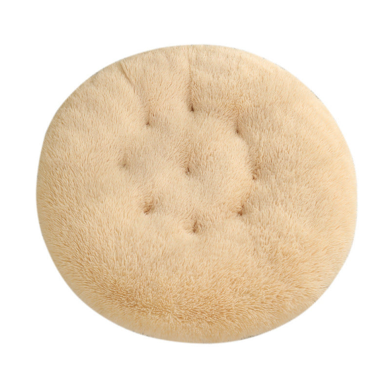 Round Plush Pet Bed Warm Sleep Mat