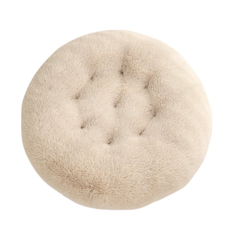 Round Plush Pet Bed Warm Sleep Mat