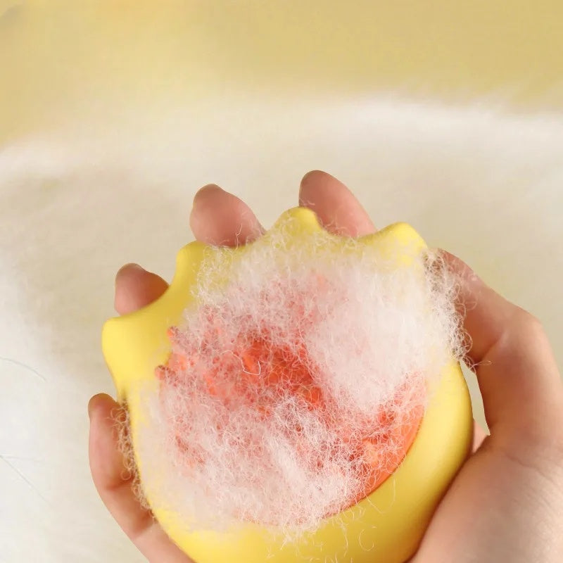 Pet Bath and Massage Grooming Brush With Shampoo Holder