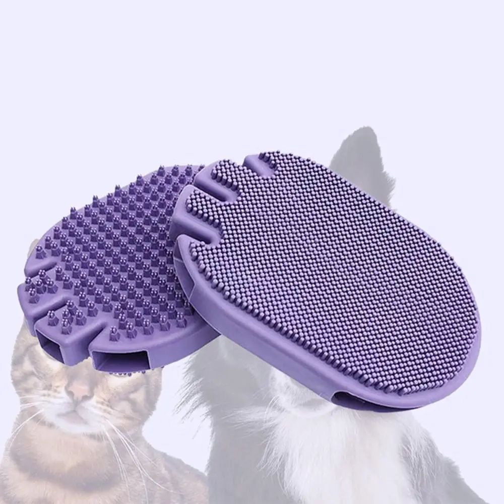 Dual-Sided Soft Bristle Pet Grooming And Massage Brush