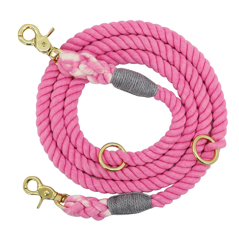 Multi-Color Cotton Pet Long Leash Adjustable Lead