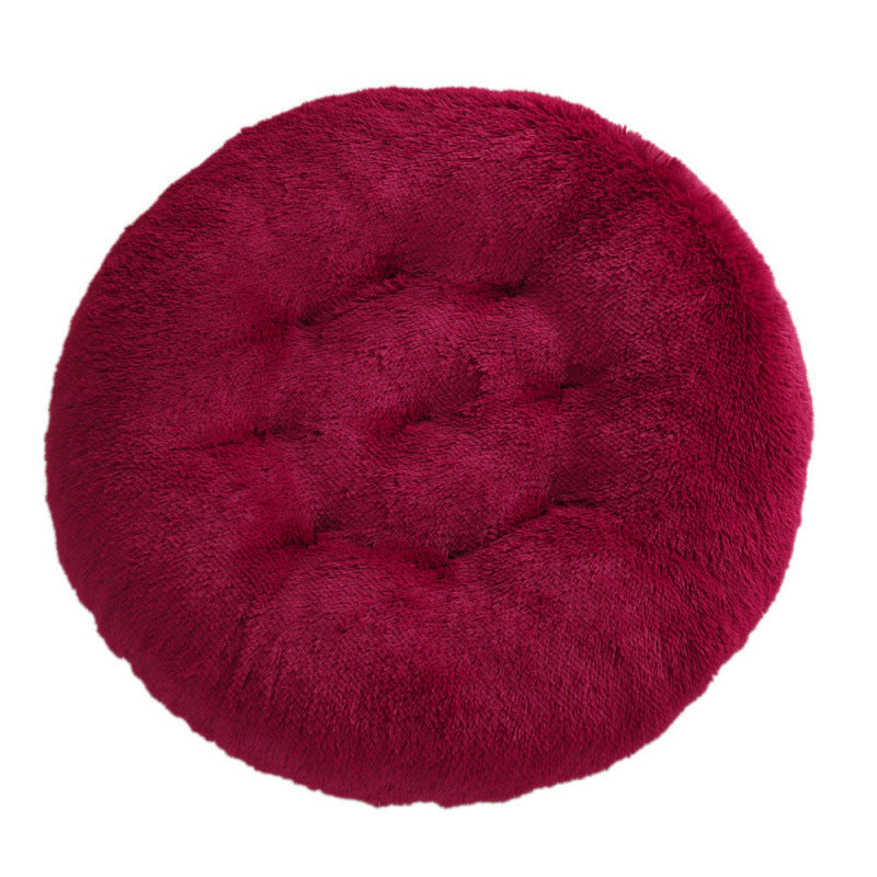 Round Plush Pet Bed Warm Sleep Mat