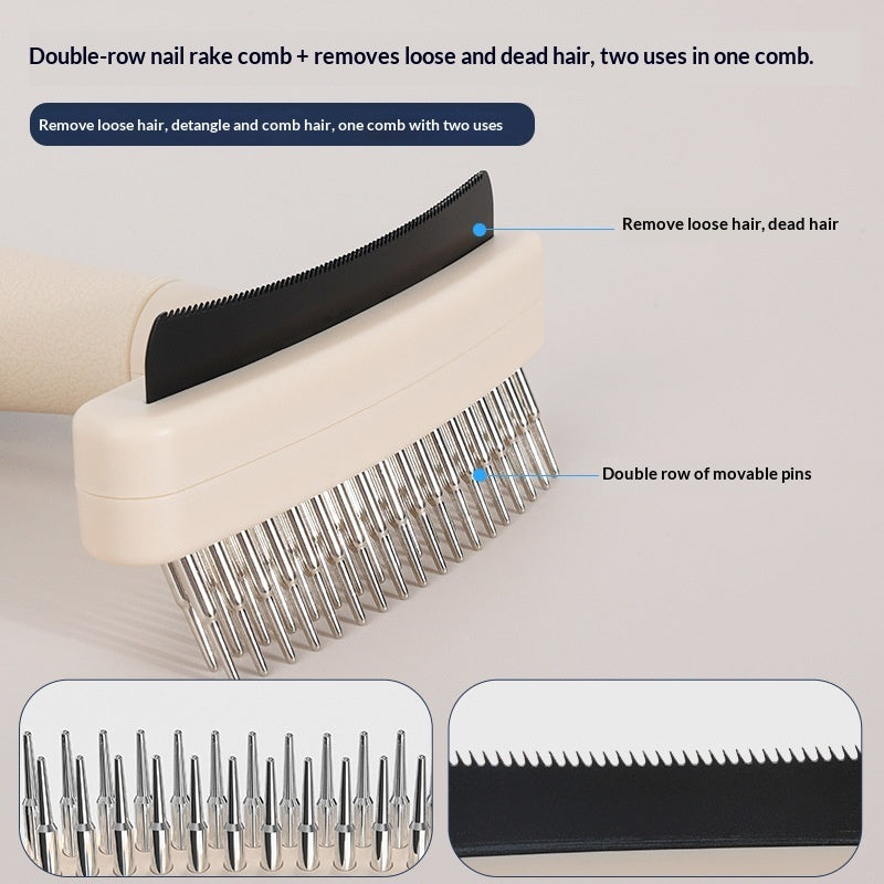 Pet Grooming Brush For Hair Removal And Detangling