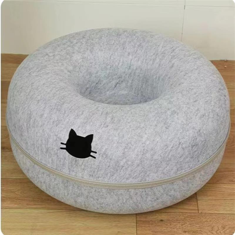 Comfortable Round Plush Pet Tunnel Bed