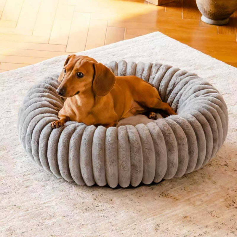 High-Grammage Plush Pet Bed Warm Soft Round Cushion Mat