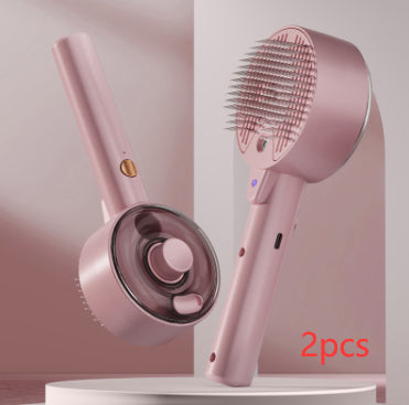 Self-Cleaning Pet Hair Remover Brush Steam Grooming Tool