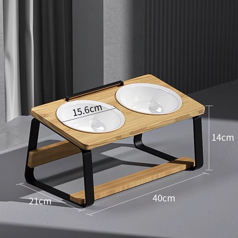 Ceramic Double Pet Bowl Water And Food Holder