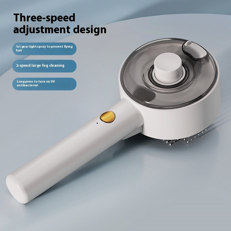 Self-Cleaning Pet Hair Remover Brush Steam Grooming Tool