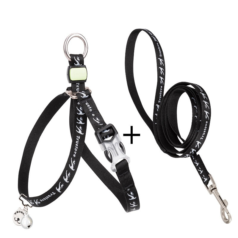Adjustable Pet Harness Vest With Bell And Leash