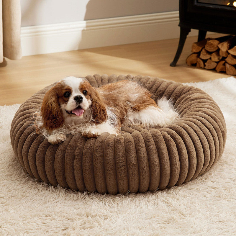 High-Grammage Plush Pet Bed Warm Soft Round Cushion Mat