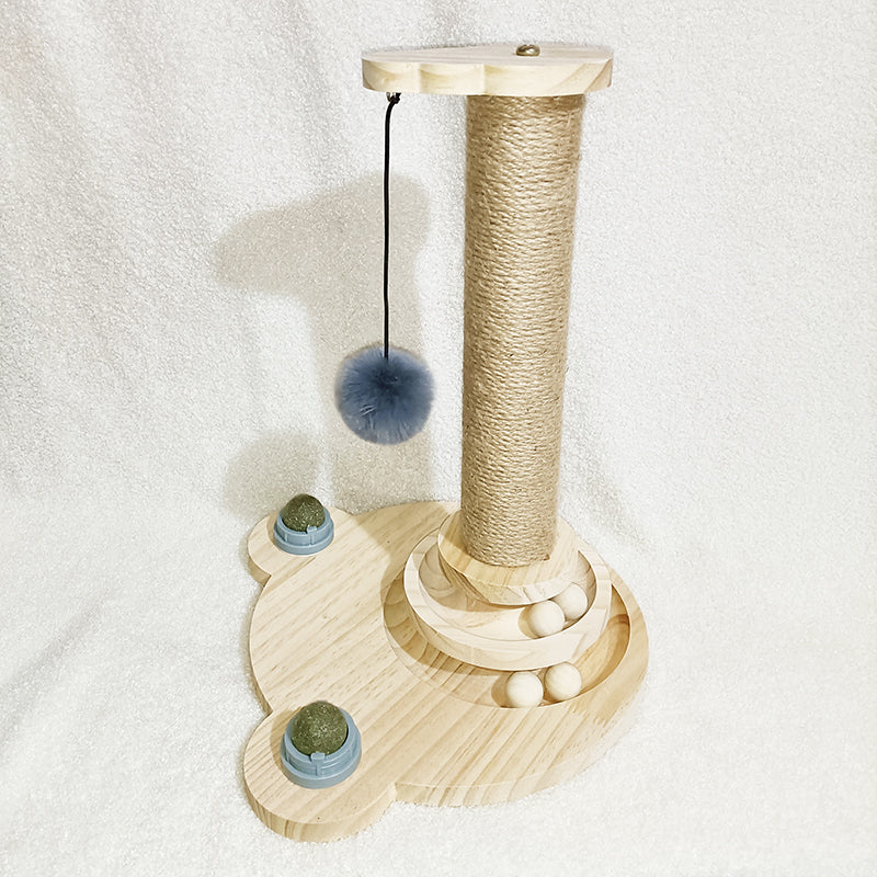 Solid Wood Pet Cat Turntable Bite-Resistant Toy