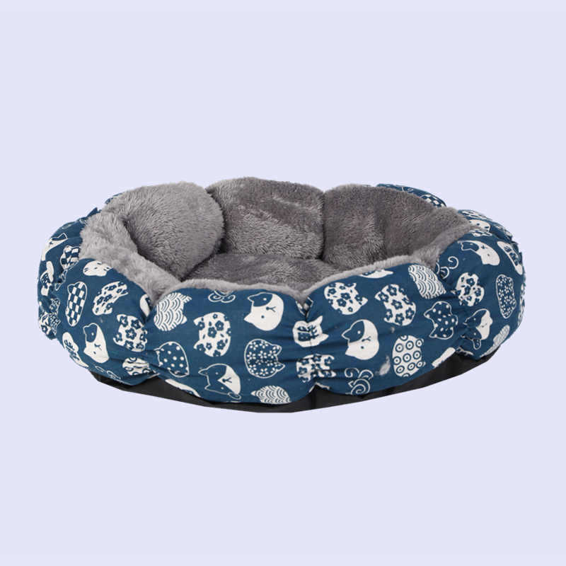 Calming Donut Plush Pet Bed Round Fluffy