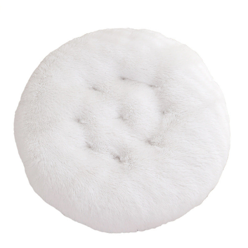 Round Plush Pet Bed Warm Sleep Mat