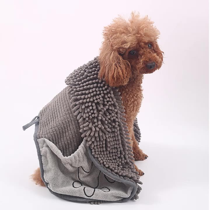 Chenille Pet Bath Towel Soft Absorbent Quick-Dry