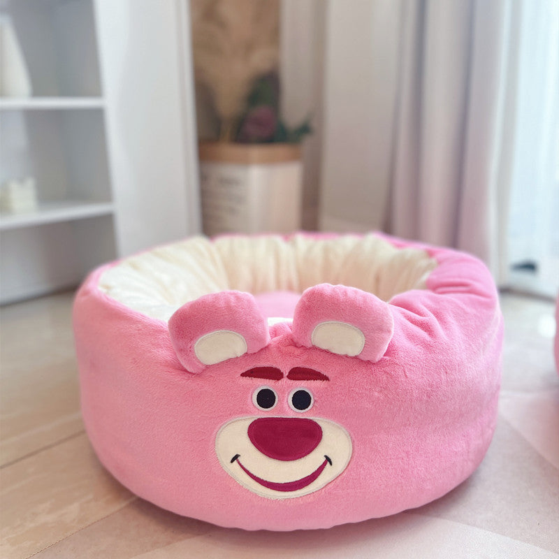 Cartoon Plush Pet Nest Round Cushion Four Seasons