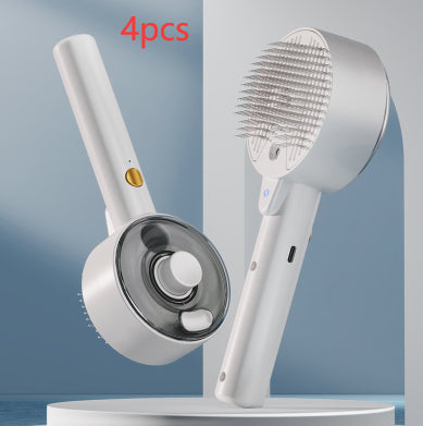 Self-Cleaning Pet Hair Remover Brush Steam Grooming Tool