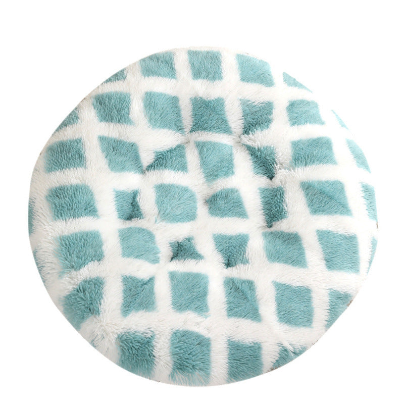 Round Plush Pet Bed Warm Sleep Mat