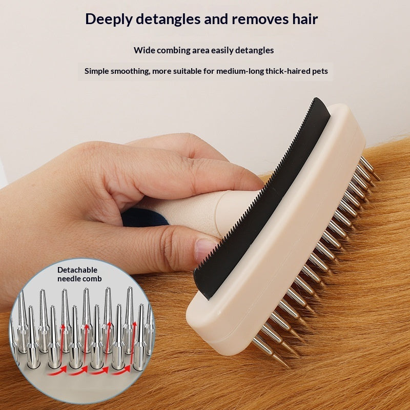 Pet Grooming Brush For Hair Removal And Detangling