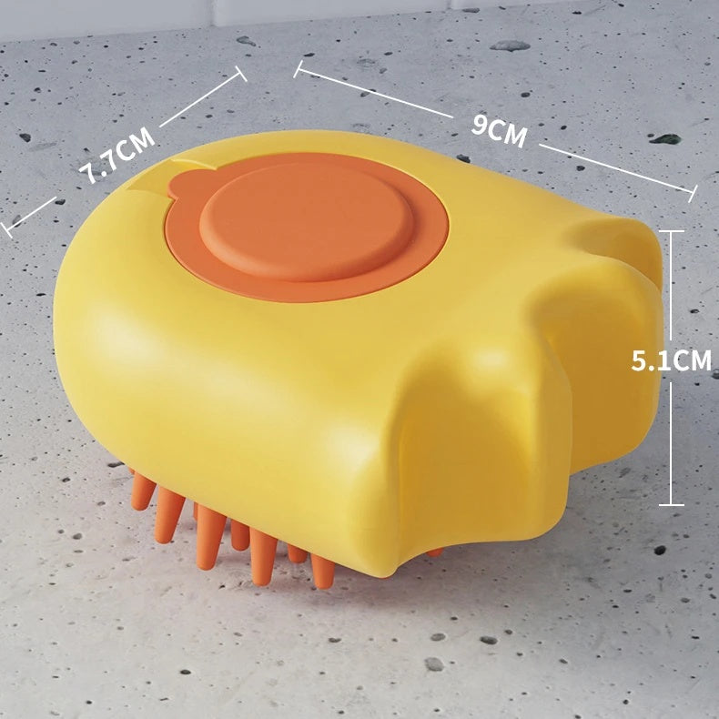 Pet Bath and Massage Grooming Brush With Shampoo Holder