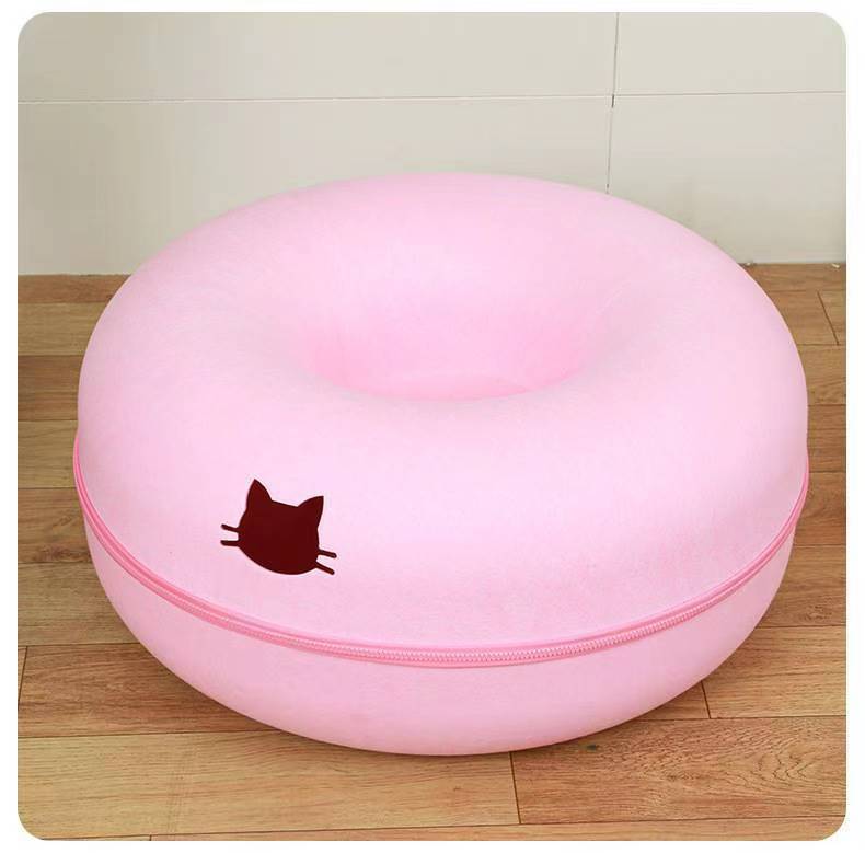 Comfortable Round Plush Pet Tunnel Bed