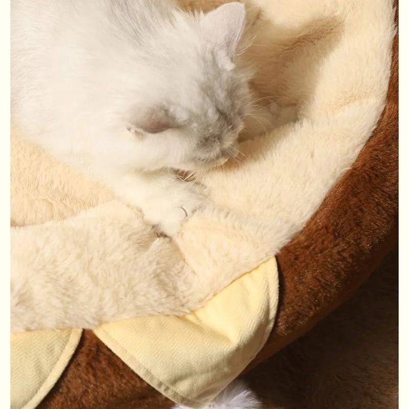 Round Plush Pet Sofa Bed Winter Warm Cushion