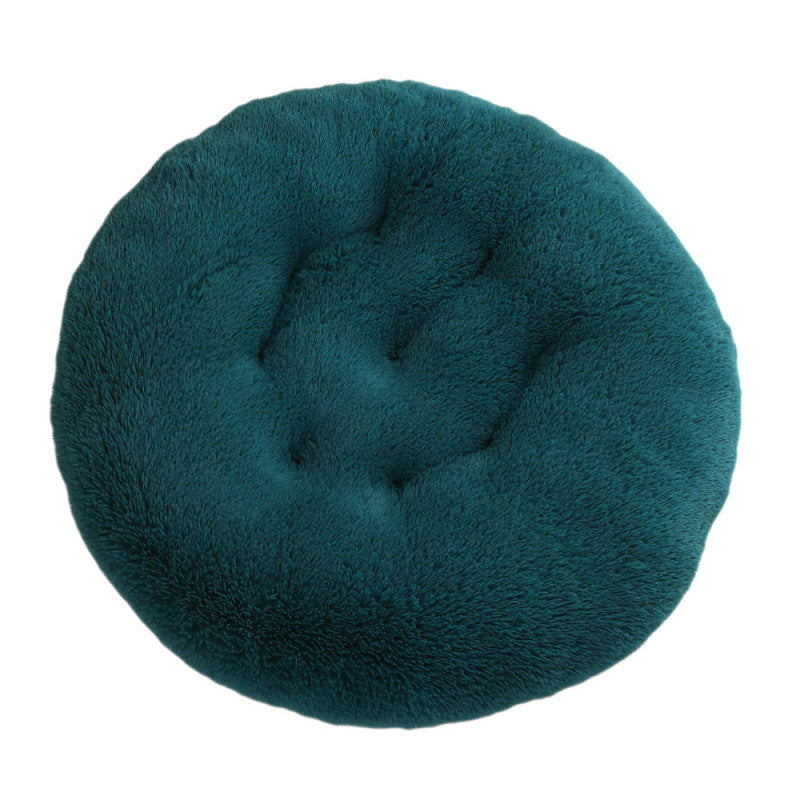 Round Plush Pet Bed Warm Sleep Mat