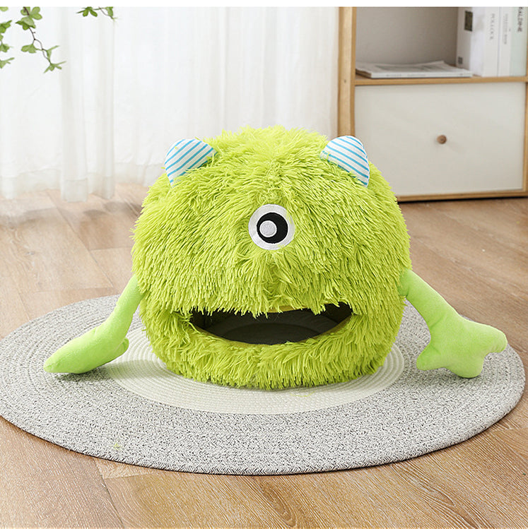 Fluffy Round Calming Pet Bed Non-Slip Plush
