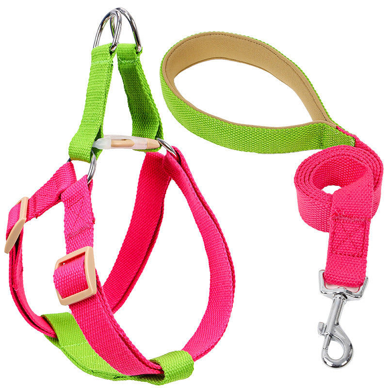Colorful Drawstring Pet Leash With Vest Design