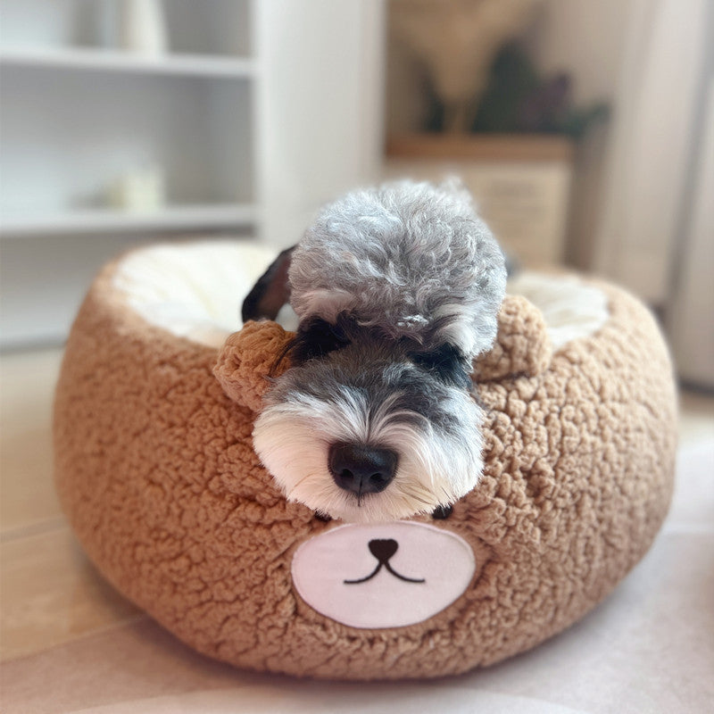 Cartoon Plush Pet Nest Round Cushion Four Seasons