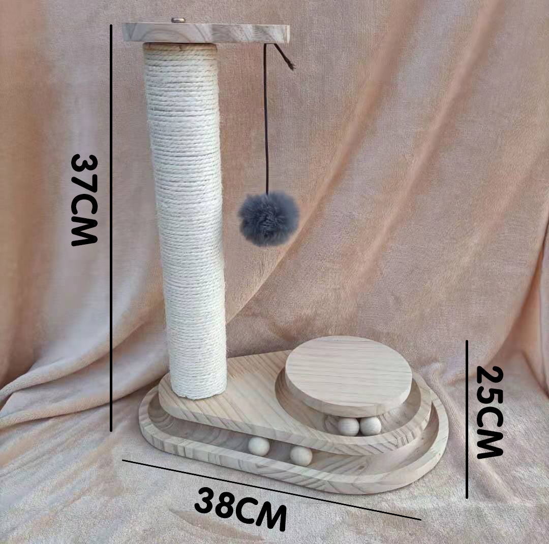 Solid Wood Pet Cat Turntable Bite-Resistant Toy