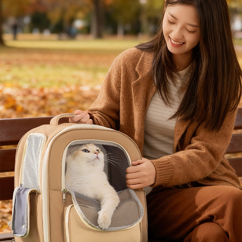 Breathable Pet Travel Backpack With Mesh Window Comfort